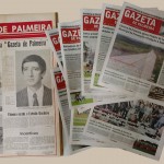 Primeira edição da Gazeta de Palmeira em 1976 e dições atuais - Foto Divulgação - Gazeta de Palmeira